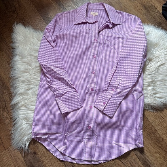 CAMILA COELHO Elliot Shirt Dress In Pink Lilac 100% Cotton - Picture 7 of 10